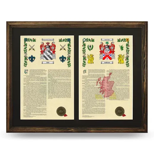 Double Armorial History Framed- Brown