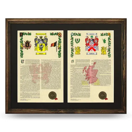 Double Armorial History Framed- Brown