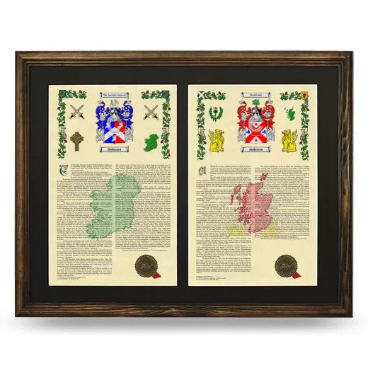 Double Armorial History Framed- Brown