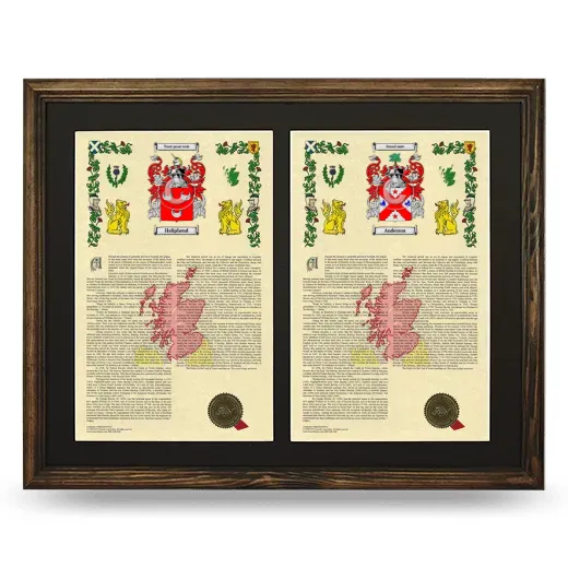 Double Armorial History Framed- Brown