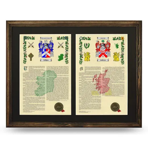 Double Armorial History Framed- Brown