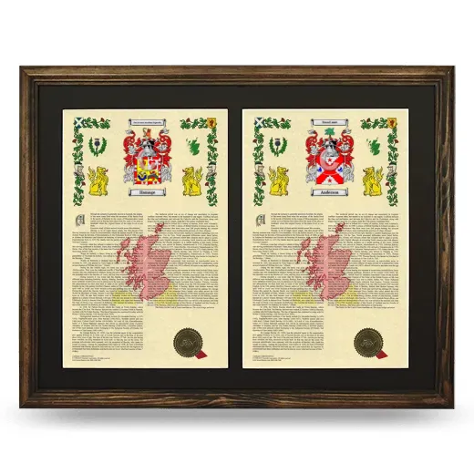 Double Armorial History Framed- Brown
