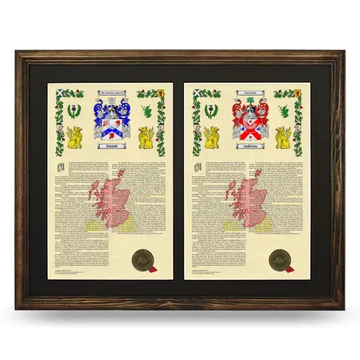 Double Armorial History Framed- Brown