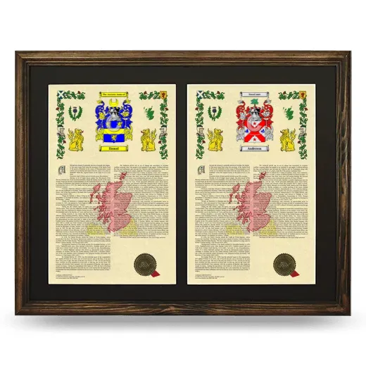Double Armorial History Framed- Brown