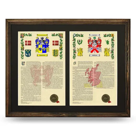 Double Armorial History Framed- Brown
