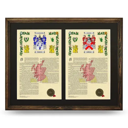 Double Armorial History Framed- Brown