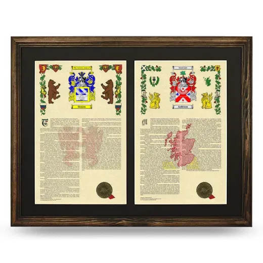 Double Armorial History Framed- Brown