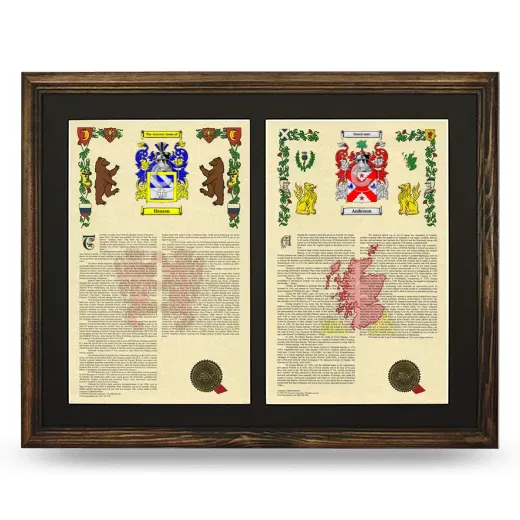 Double Armorial History Framed- Brown