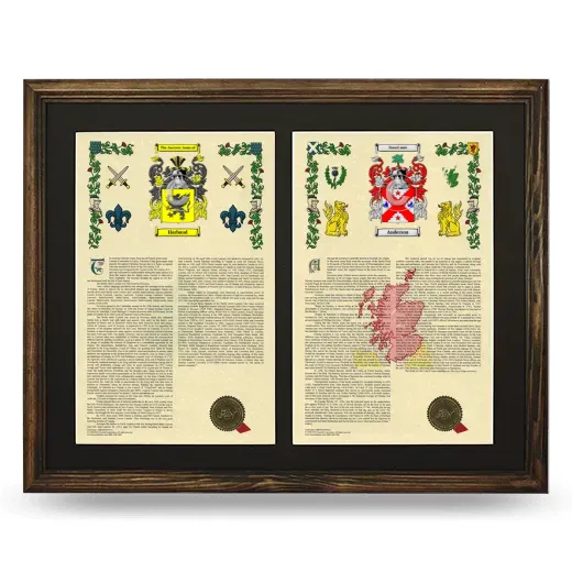 Double Armorial History Framed- Brown