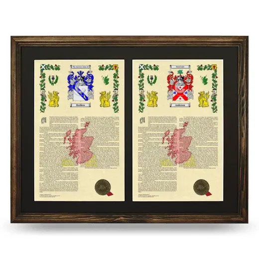 Double Armorial History Framed- Brown