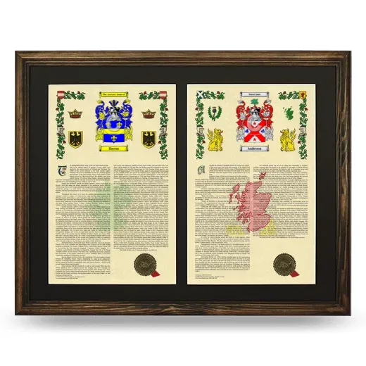 Double Armorial History Framed- Brown