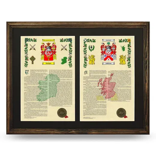 Double Armorial History Framed- Brown