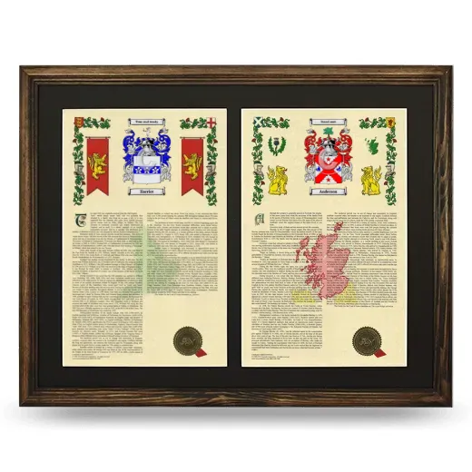 Double Armorial History Framed- Brown