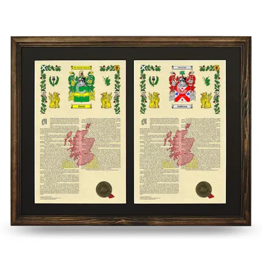 Double Armorial History Framed- Brown
