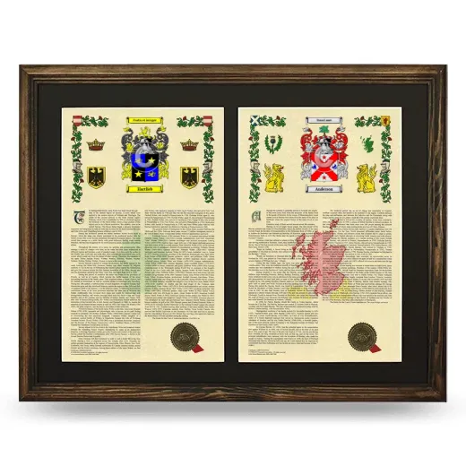 Double Armorial History Framed- Brown
