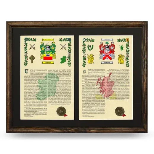 Double Armorial History Framed- Brown