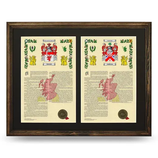 Double Armorial History Framed- Brown
