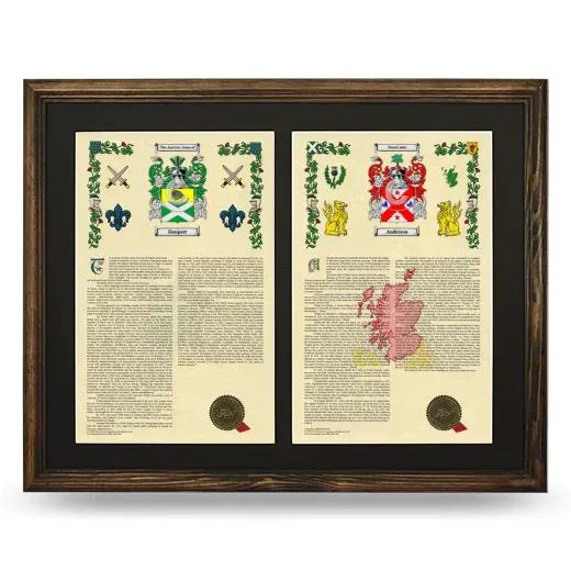 Double Armorial History Framed- Brown
