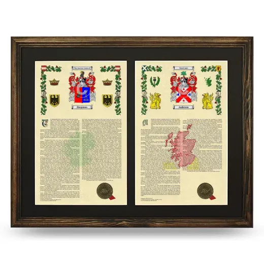 Double Armorial History Framed- Brown