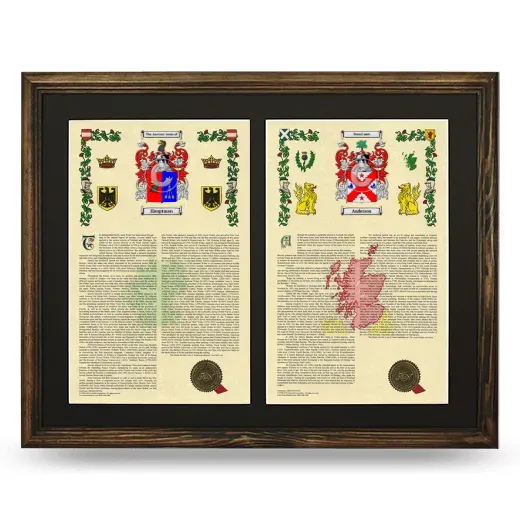 Double Armorial History Framed- Brown