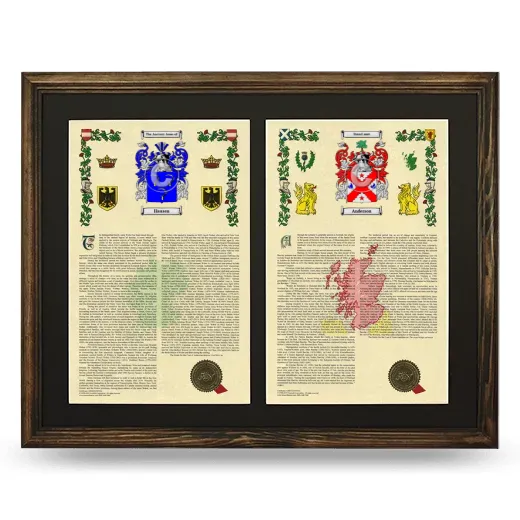 Double Armorial History Framed- Brown