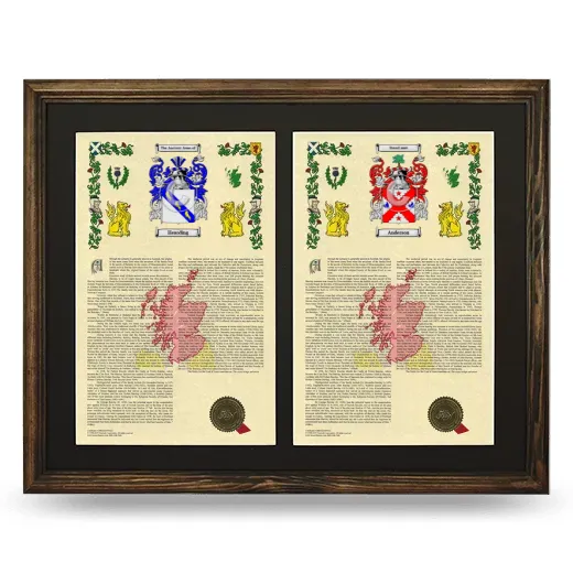 Double Armorial History Framed- Brown