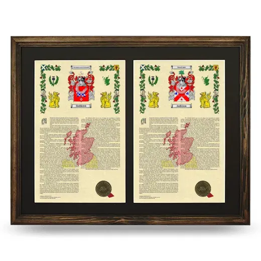 Double Armorial History Framed- Brown