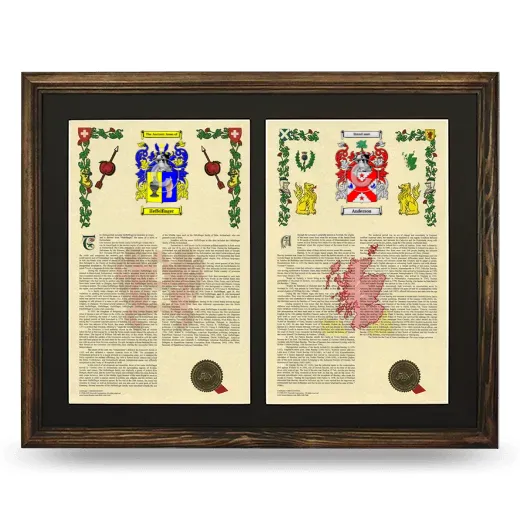 Double Armorial History Framed- Brown