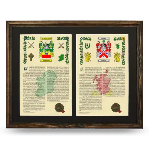 Double Armorial History Framed- Brown