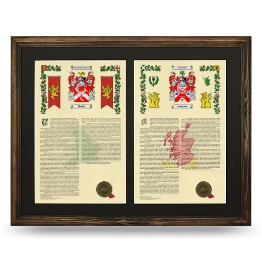 Double Armorial History Framed- Brown
