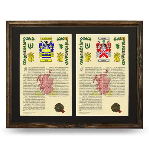 Double Armorial History Framed- Brown