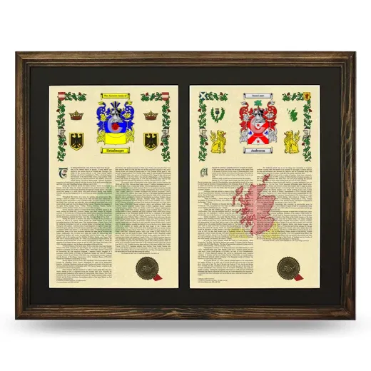 Double Armorial History Framed- Brown