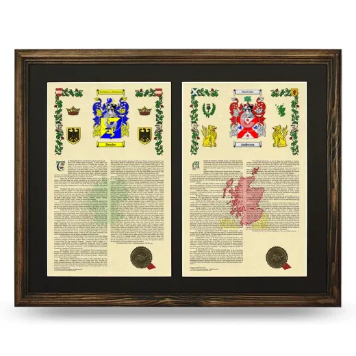 Double Armorial History Framed- Brown