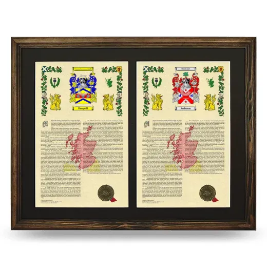 Double Armorial History Framed- Brown