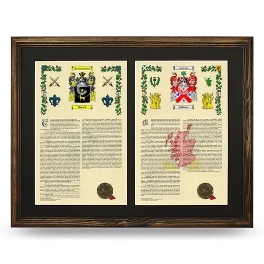 Double Armorial History Framed- Brown