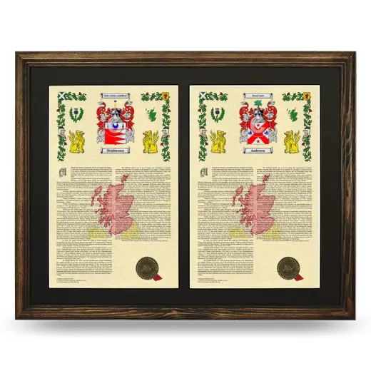 Double Armorial History Framed- Brown