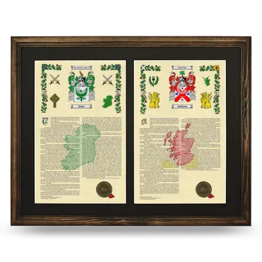 Double Armorial History Framed- Brown