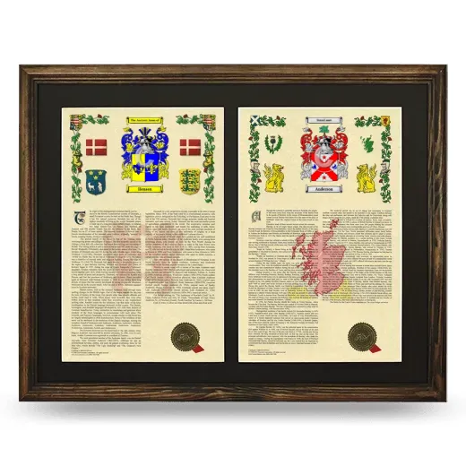 Double Armorial History Framed- Brown