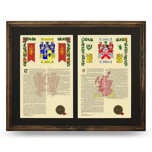 Double Armorial History Framed- Brown