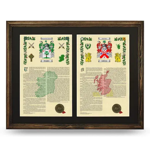 Double Armorial History Framed- Brown