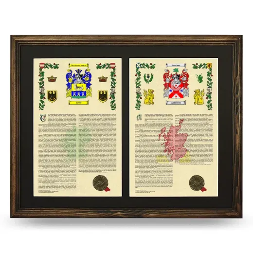 Double Armorial History Framed- Brown