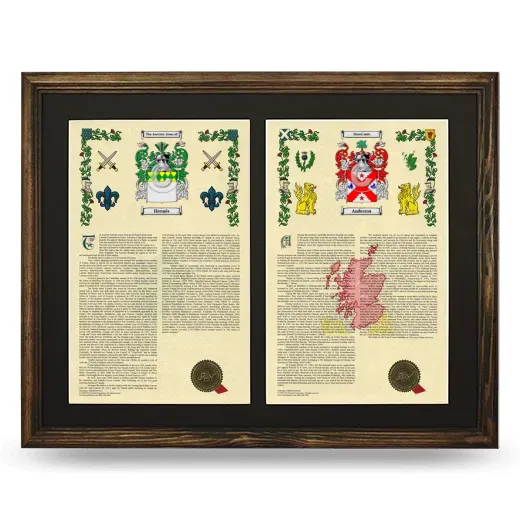Double Armorial History Framed- Brown