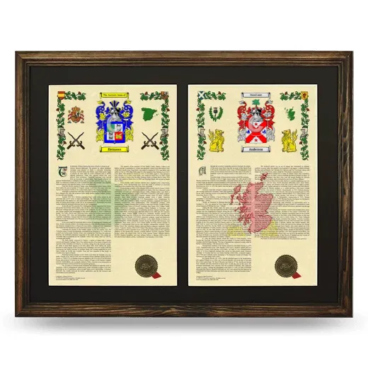 Double Armorial History Framed- Brown