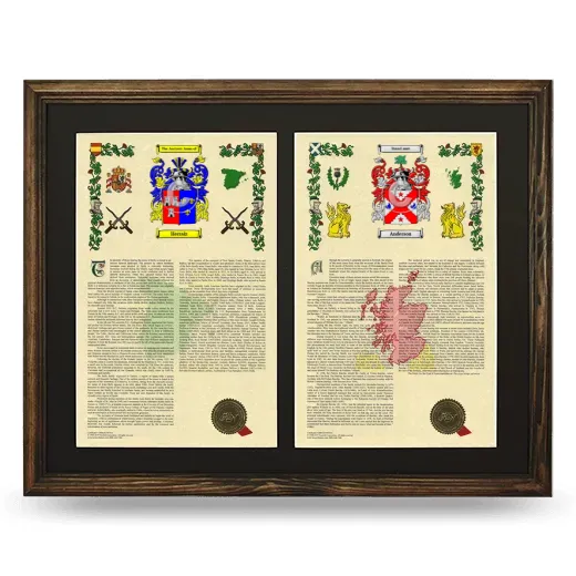 Double Armorial History Framed- Brown