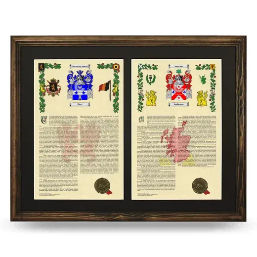 Double Armorial History Framed- Brown