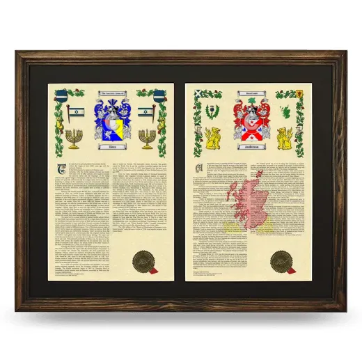 Double Armorial History Framed- Brown