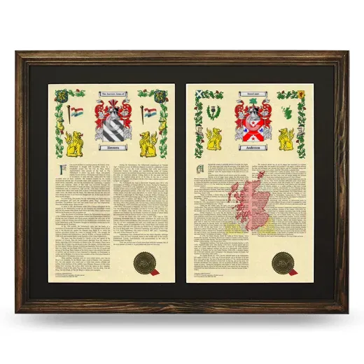 Double Armorial History Framed- Brown