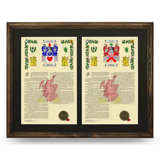 Double Armorial History Framed- Brown