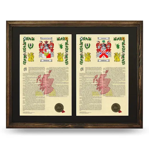 Double Armorial History Framed- Brown