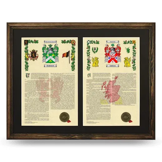 Double Armorial History Framed- Brown